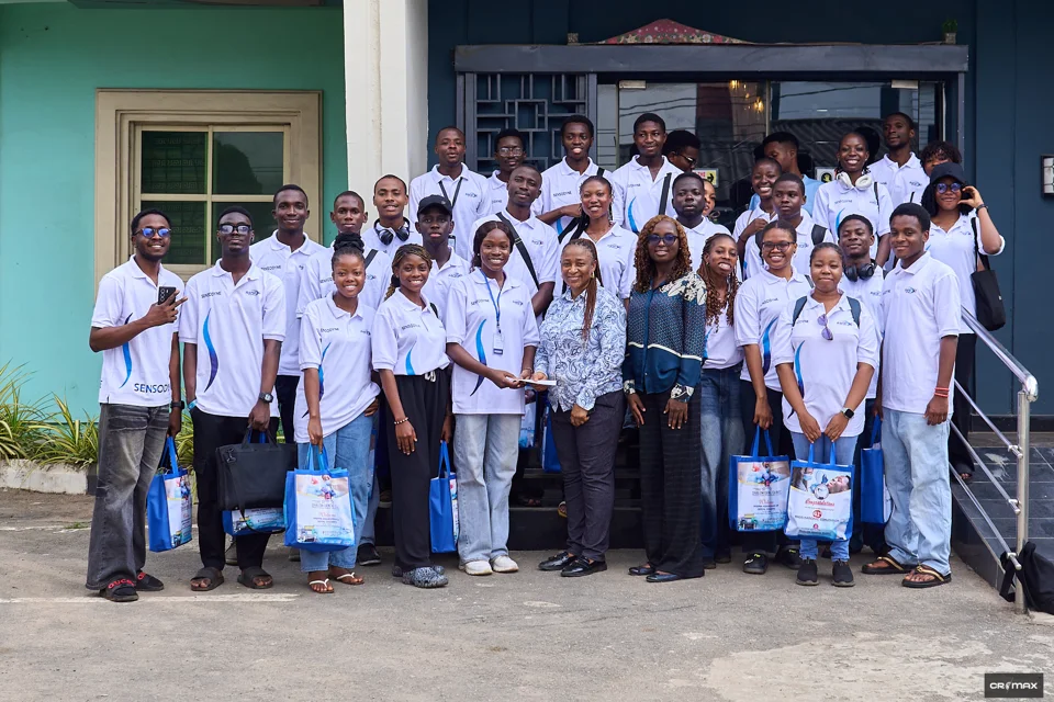 NADS students posing together outside a building